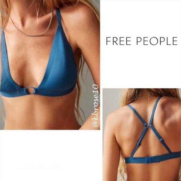 Free People Convertible Plunge Oh Scuba Bralette in Midnight Cowboy NWT Small - Picture 1 of 11